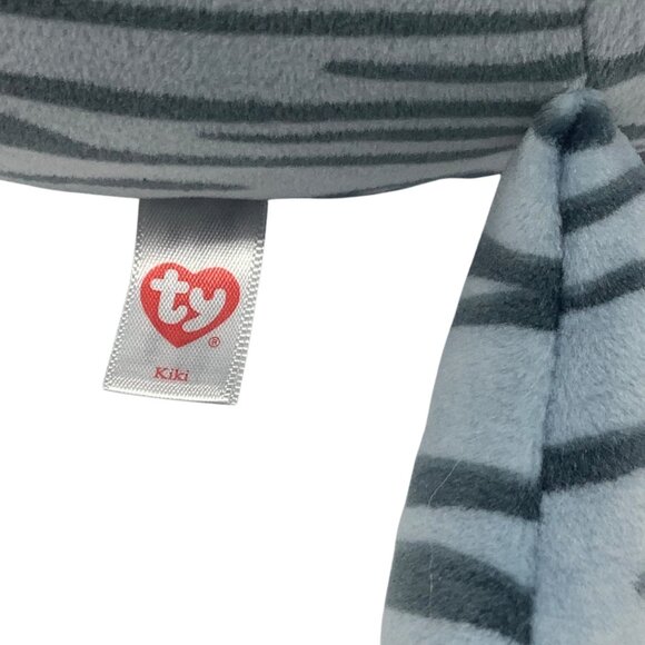 Ty Squish-A-Boos Kiki Cat Plush 9” Gray Striped Soft Stuffed Animal Toy - Picture 4 of 6